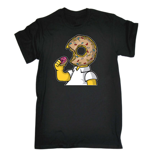 Donut Head Doughnuts Cartoon - Mens Funny T-Shirt Tshirts