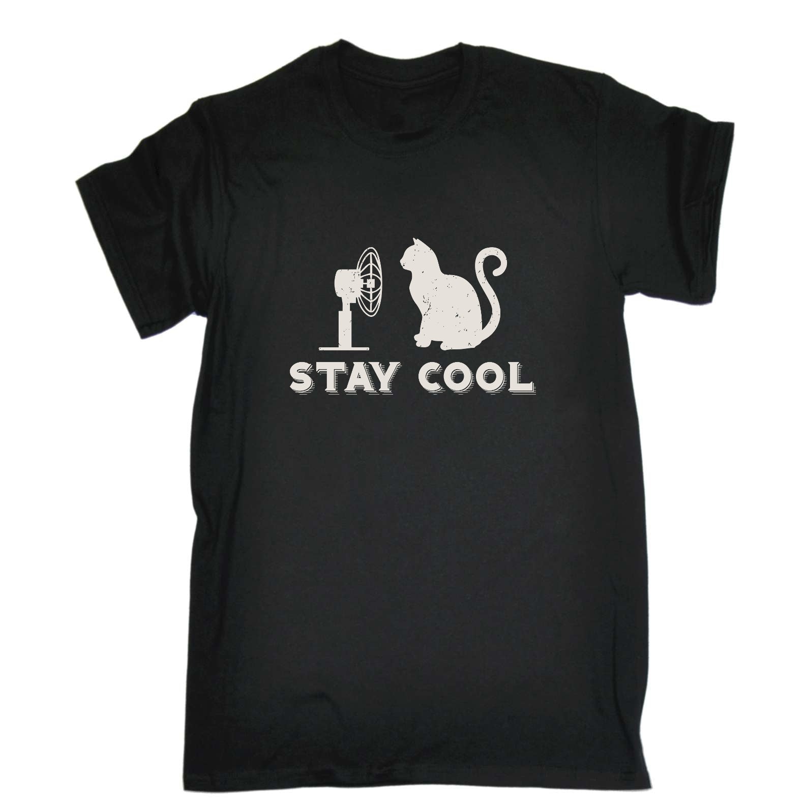 Stay Cool Cat Fan Kitten Pussy Cats - Mens Funny T-Shirt Tshirts