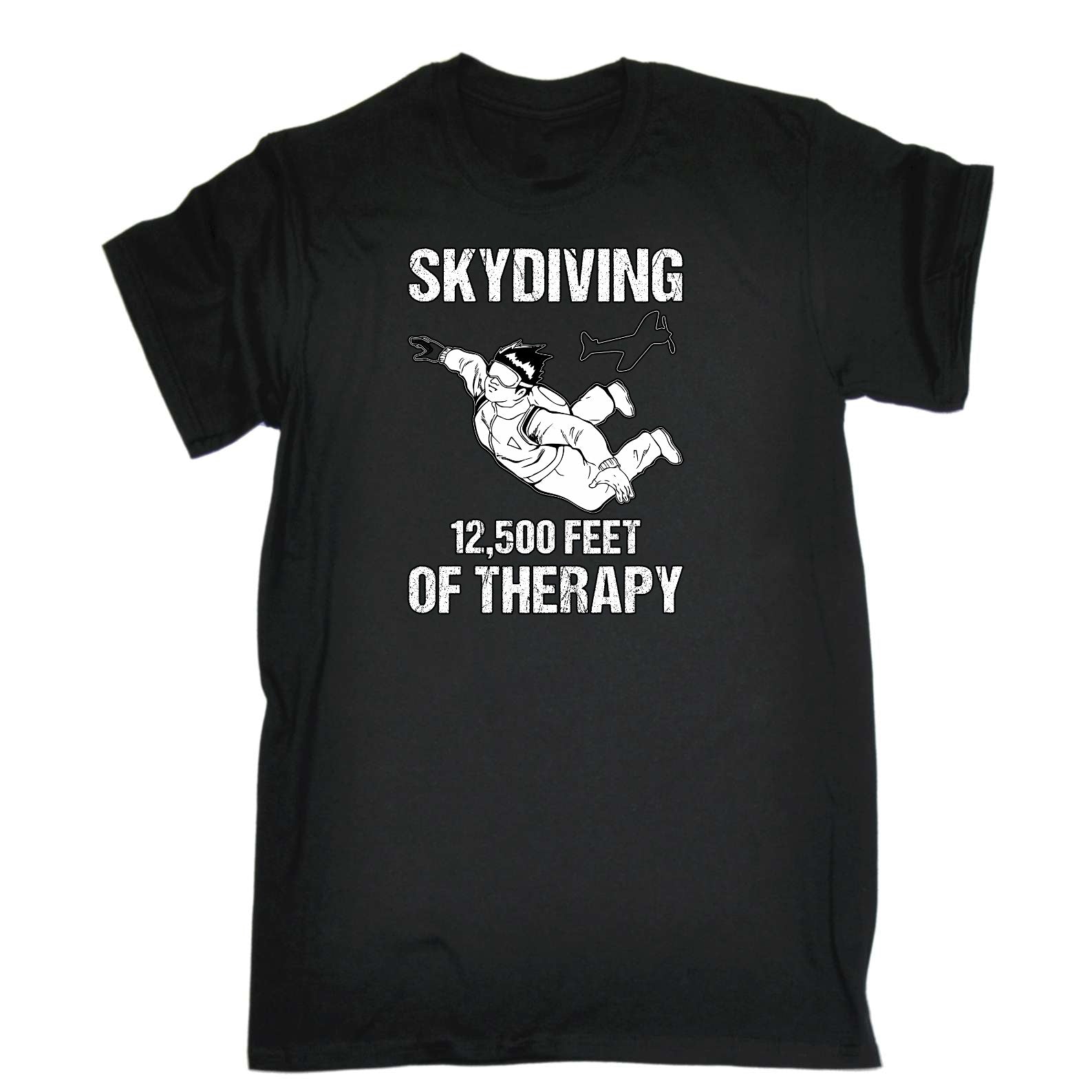Skydiving 12500 Feet Of Therapy - Mens Funny T-Shirt Tshirts