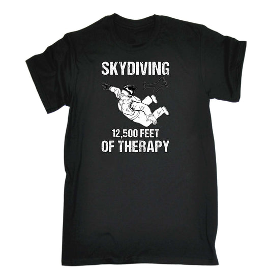 Skydiving 12500 Feet Of Therapy - Mens Funny T-Shirt Tshirts
