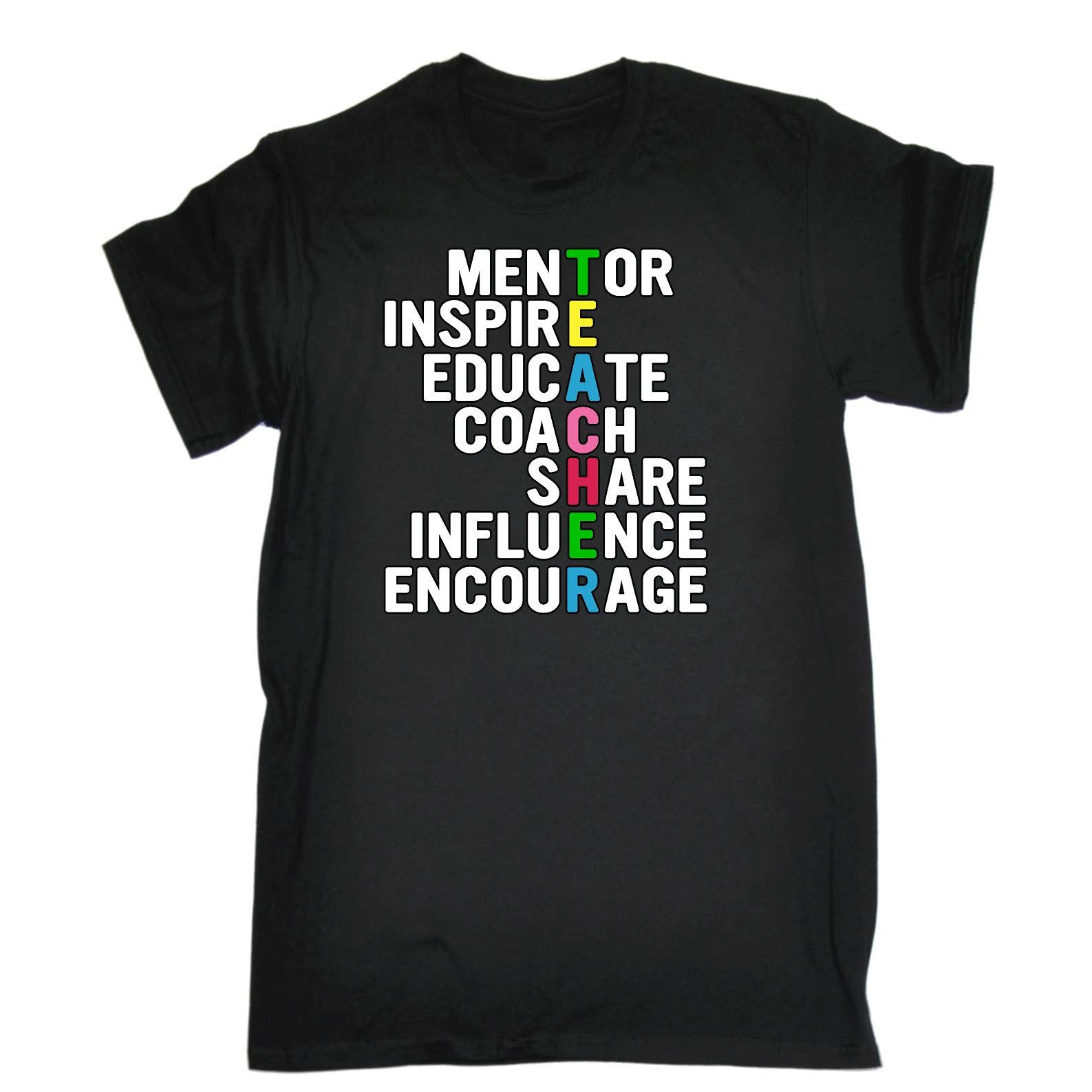 Teacher Words Inspire Educate Coach - Mens Funny T-Shirt Tshirts