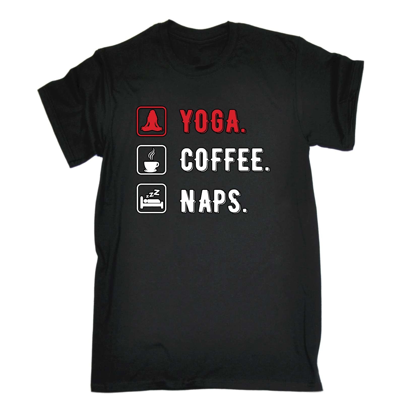 Yoga Coffee Naps - Mens Funny T-Shirt Tshirts