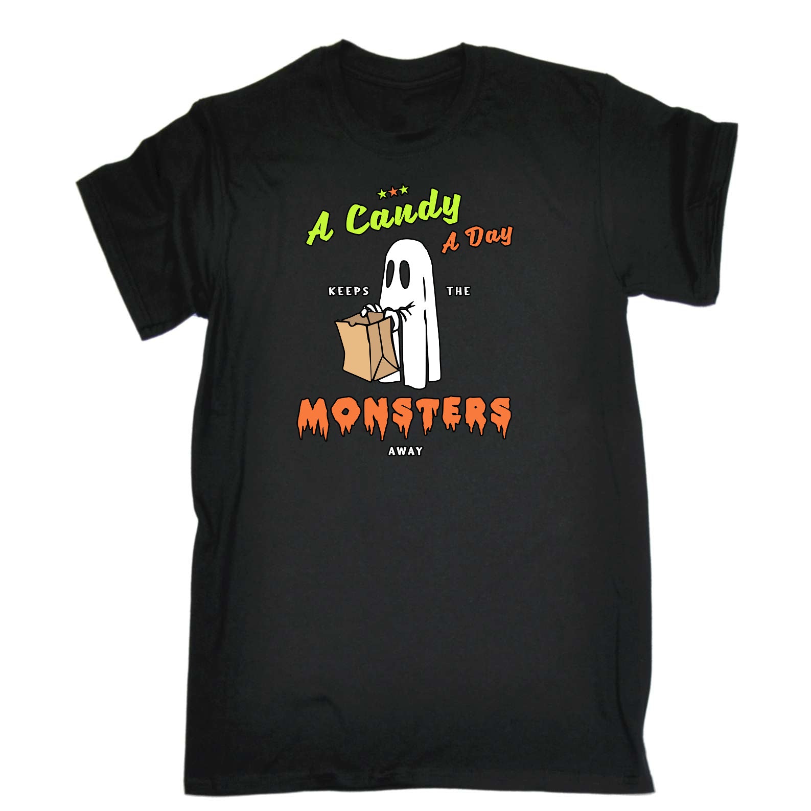 Halloween Candy A Day Keeps The Monsters Away - Mens Funny T-Shirt Tshirts