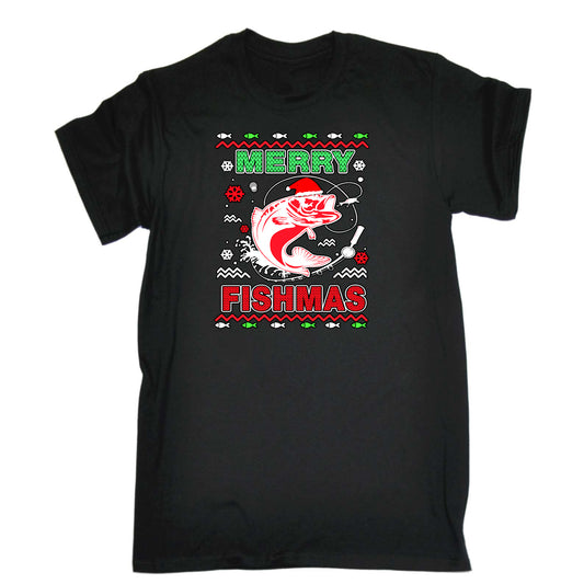 Merry Fishmas Christmas Xmas Fish Fishing - Mens Funny T-Shirt Tshirts