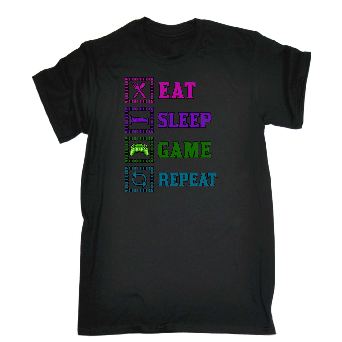 Eat Sleep Game Repeat - Mens Funny T-Shirt Tshirts