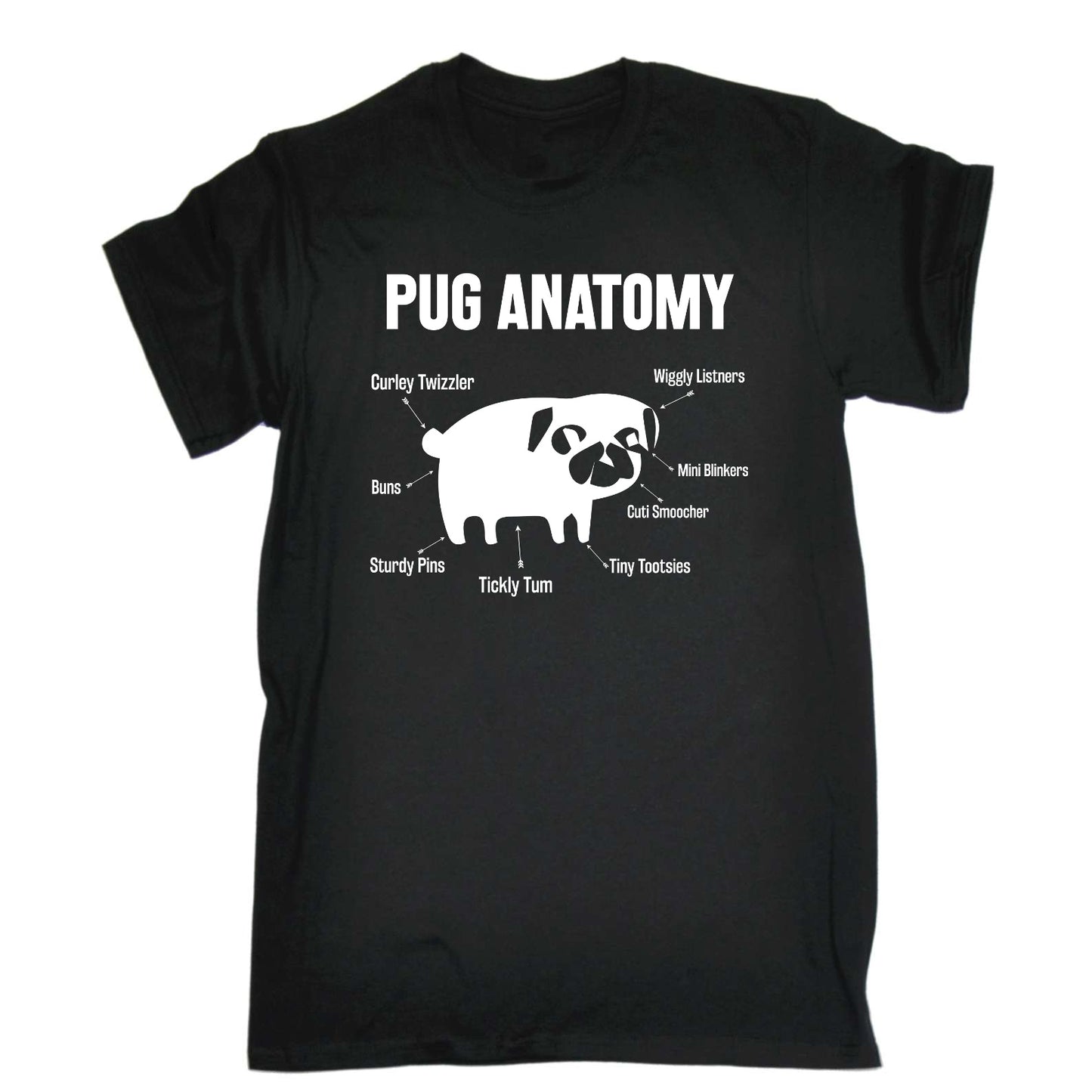 Pug Anatomy Dog Pugs Dogs - Mens Funny T-Shirt Tshirts