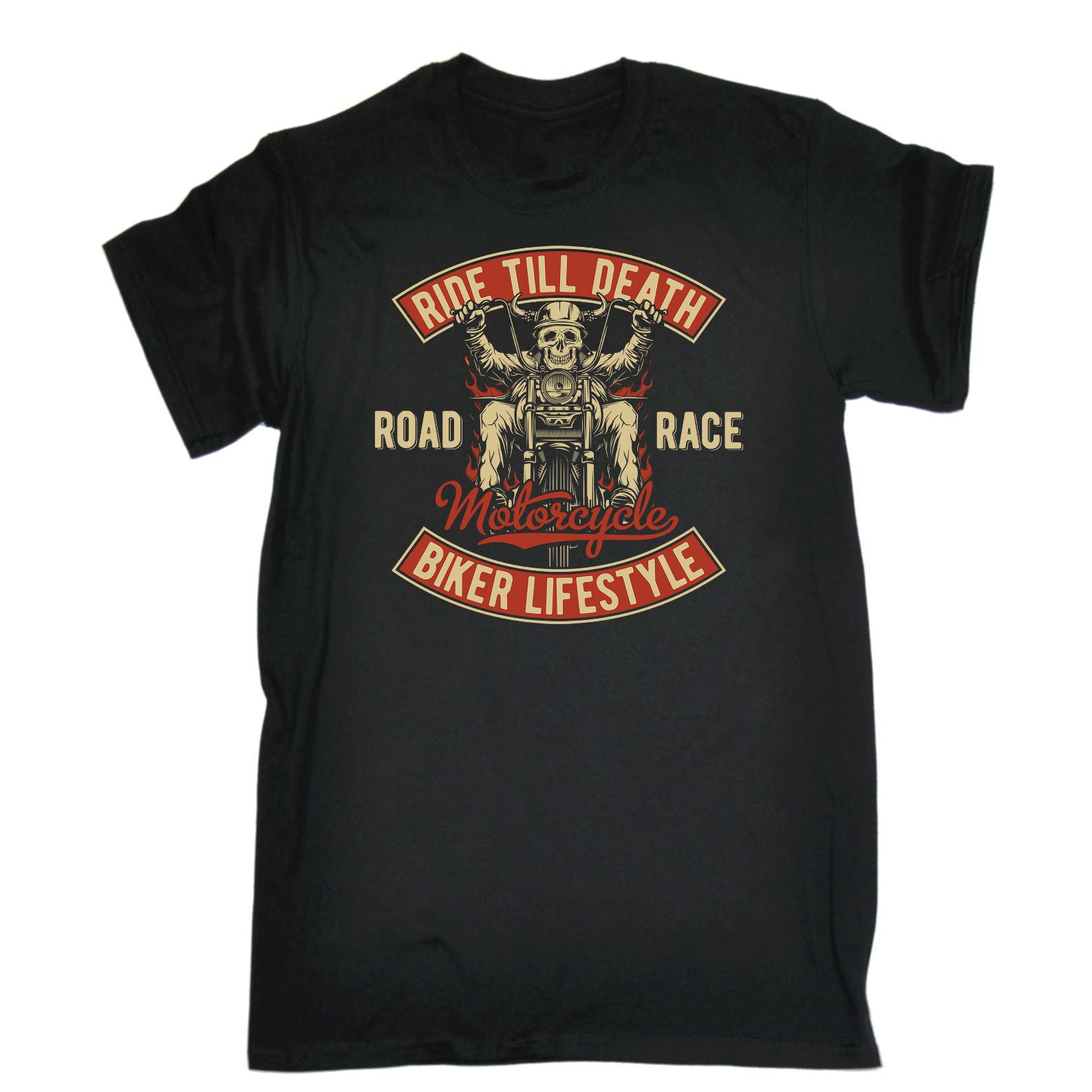 Ride Till Death Motorcycle Motorbike Biker - Mens Funny T-Shirt Tshirts