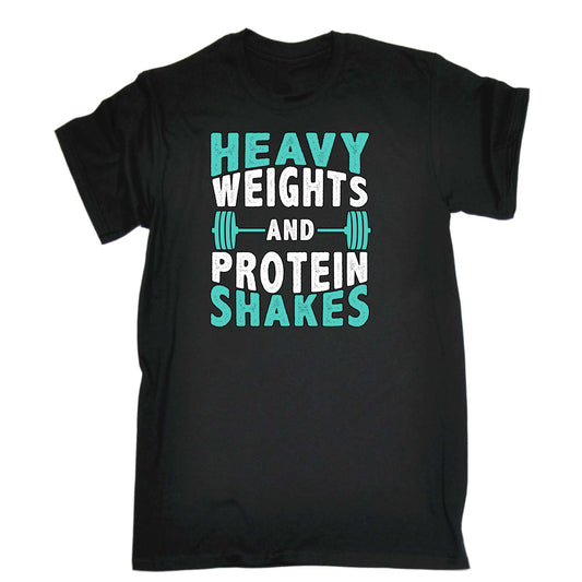 Heavy Weights And Protein Shakes Gym Bodybuilding - Mens Funny T-Shirt Tshirts