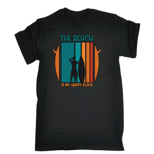 The Beach Is My Happyplace Surf Surfing - Mens Funny T-Shirt Tshirts