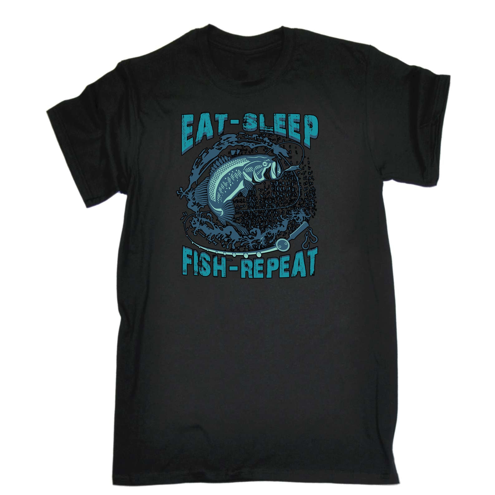 Eat Sleep Fish Repeat Fishing - Mens Funny T-Shirt Tshirts