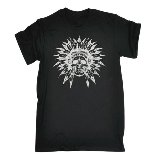 Indian Skull Chief - Mens Funny T-Shirt Tshirts