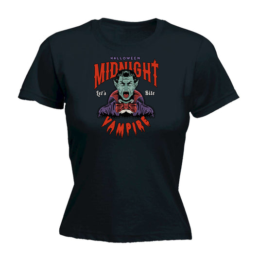 Midnight Vampire Lets Bite Halloween - Funny Womens T-Shirt Tshirt