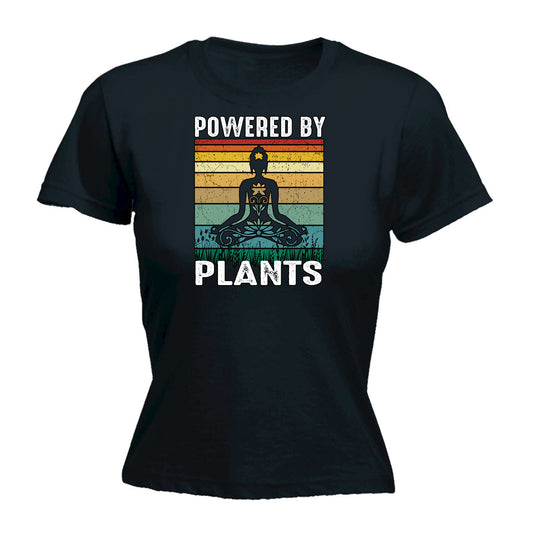 Vegan Powered By Plants - Funny Womens T-Shirt Tshirt