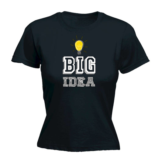 Big Idea Light Bulb Globe - Funny Womens T-Shirt Tshirt