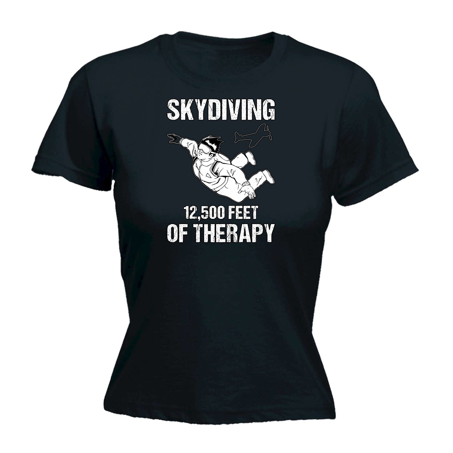 Skydiving 12500 Feet Of Therapy - Funny Womens T-Shirt Tshirt