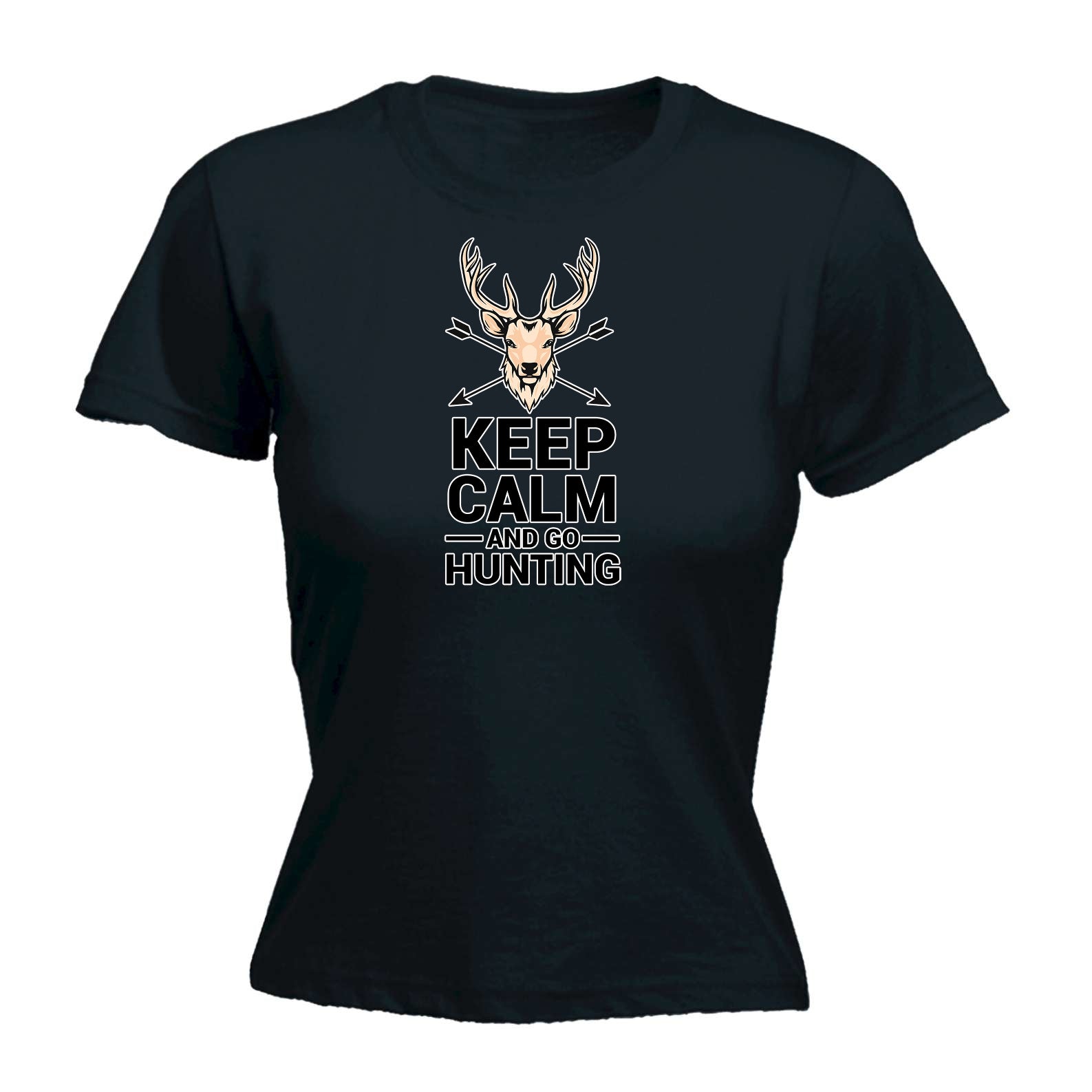 Keep Calm And Go Hunting - Funny Womens T-Shirt Tshirt