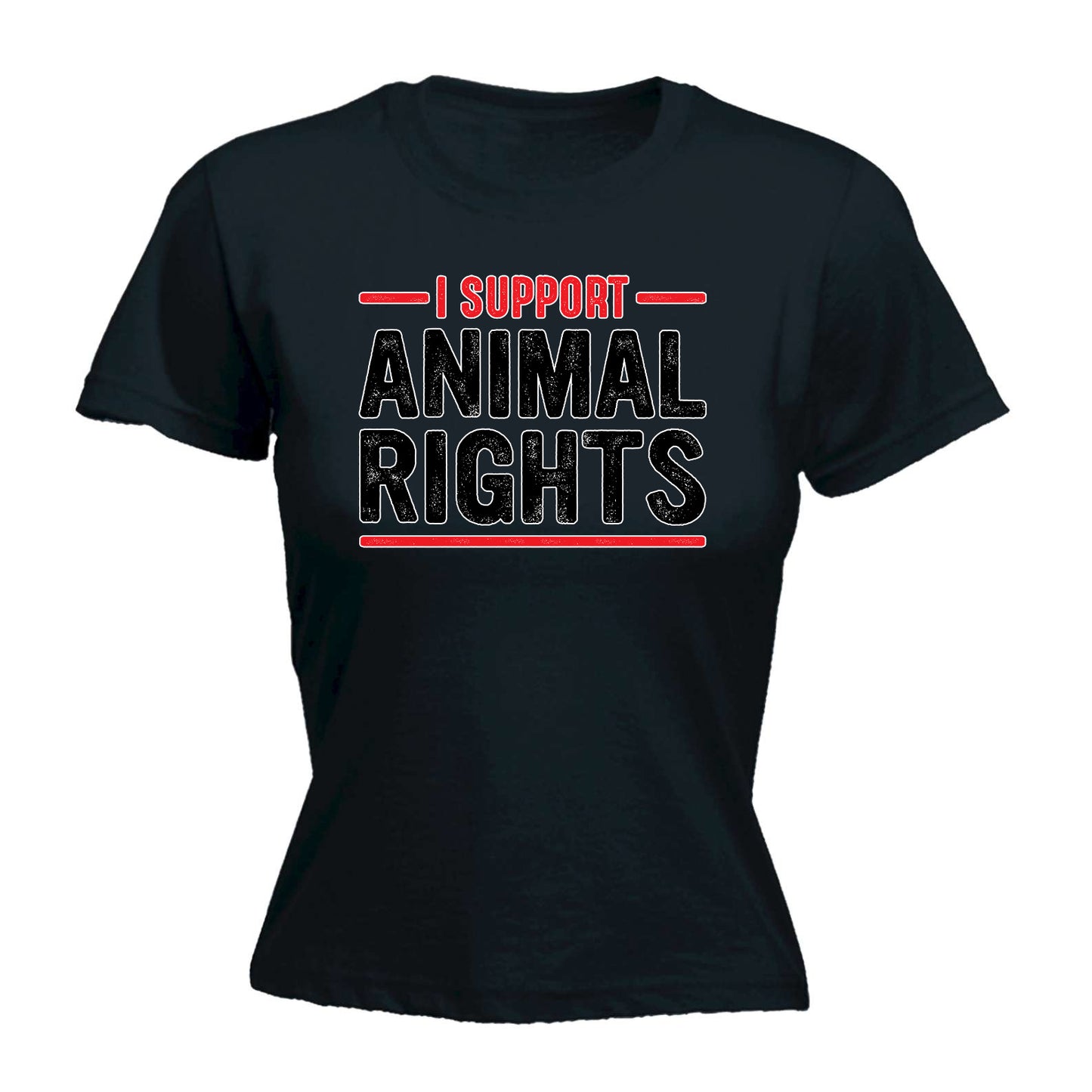 I Support Animal Rights Vegan - Funny Womens T-Shirt Tshirt