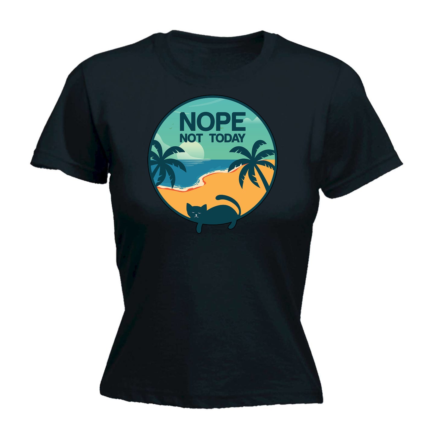 Nope Not Today Cat Kitten Pussy Cats - Funny Womens T-Shirt Tshirt