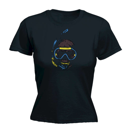 Scuba Diving Skull - Funny Womens T-Shirt Tshirt