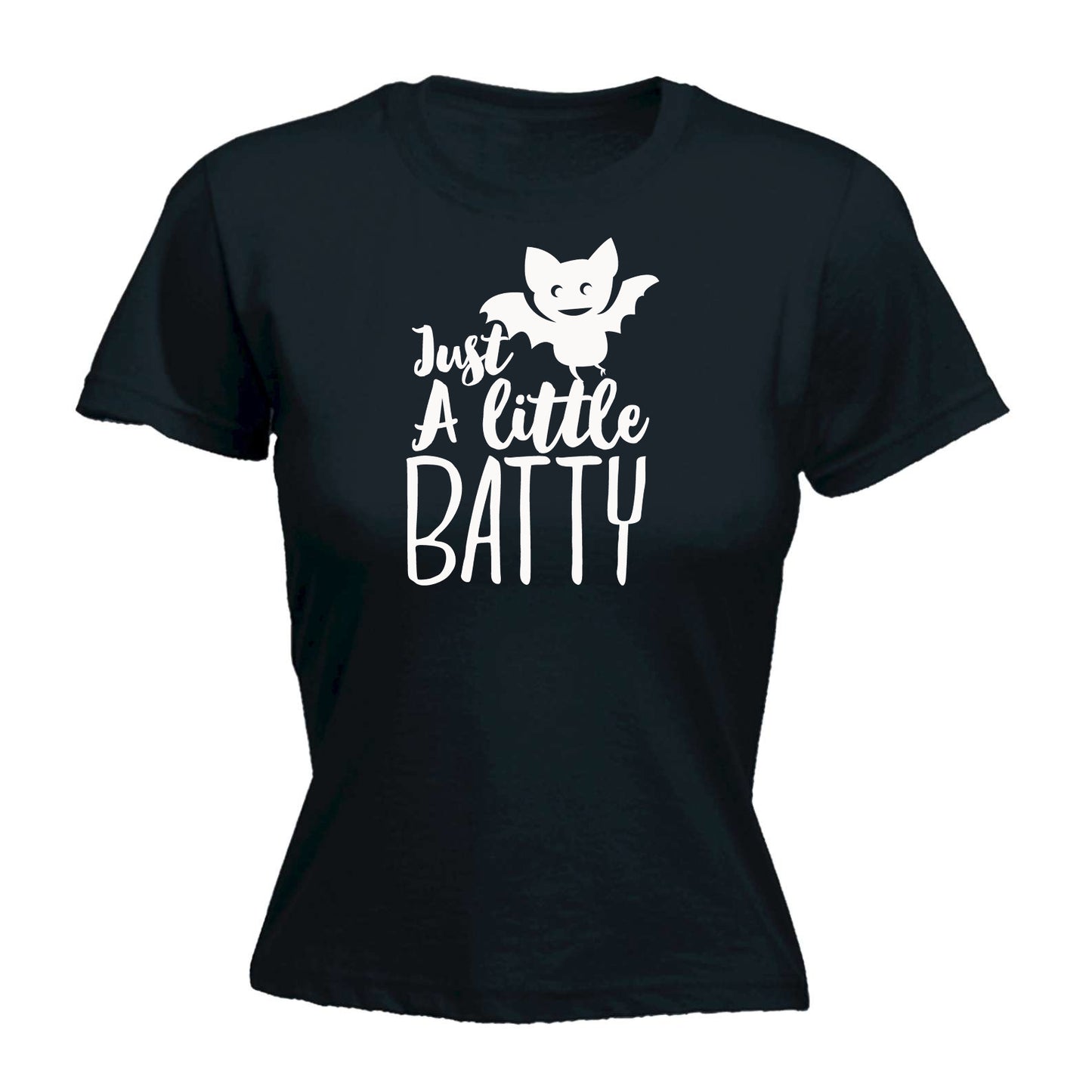 Just A Little Batty Halloween - Funny Womens T-Shirt Tshirt