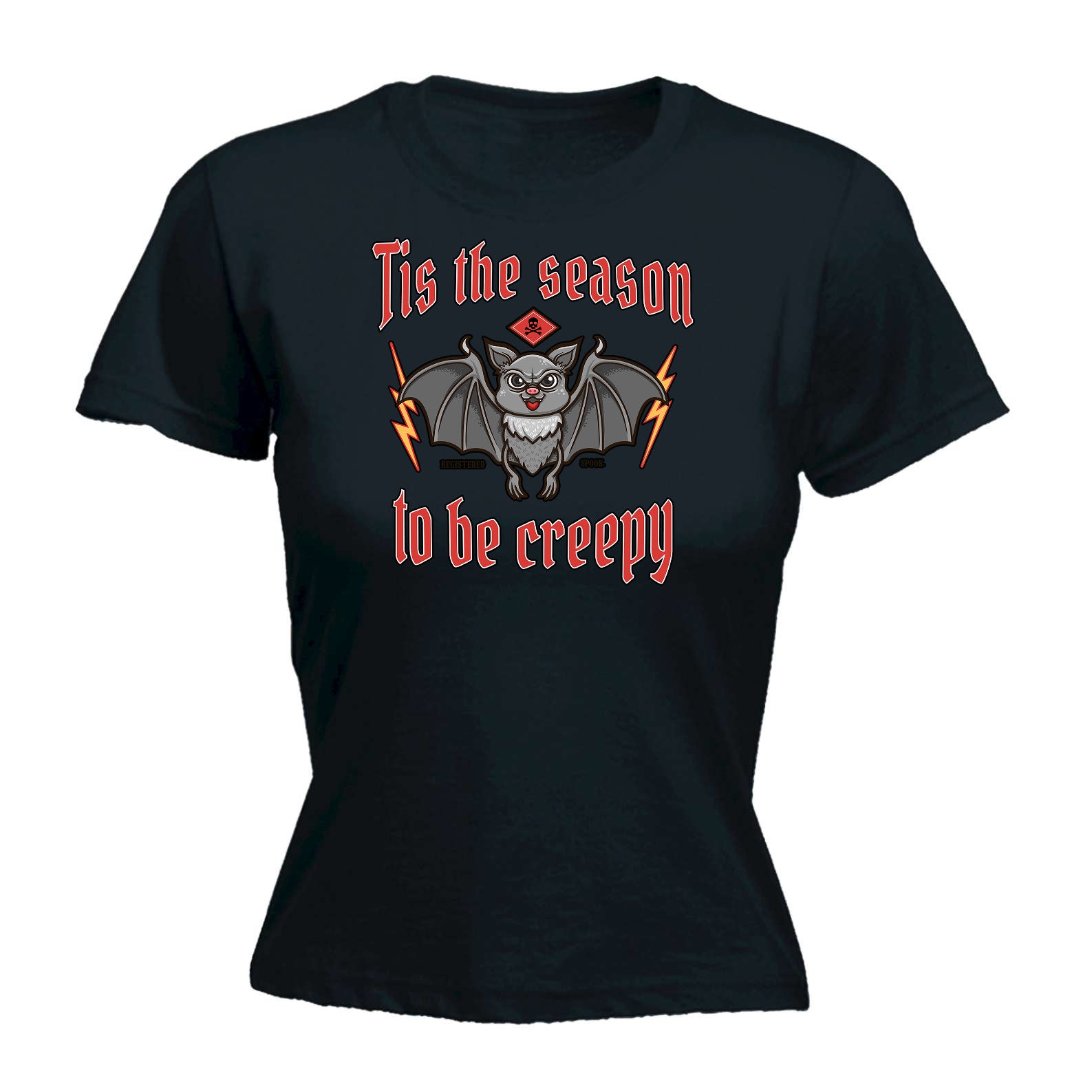 Tis The Season To Be Creepy Bat Halloween - Funny Womens T-Shirt Tshirt