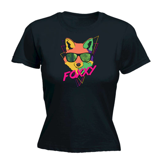 Foxxy Fox Retro - Funny Womens T-Shirt Tshirt