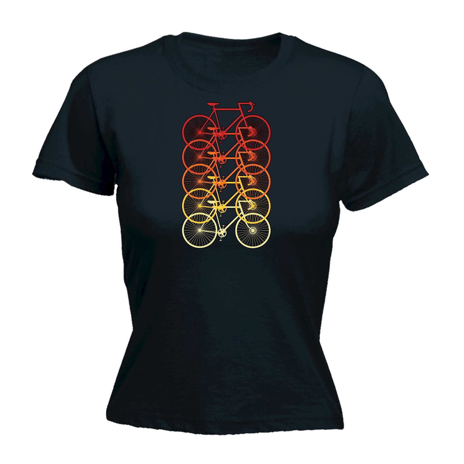 Multicoloured Racer Bikes Cycling Bicycle Bike - Funny Womens T-Shirt Tshirt