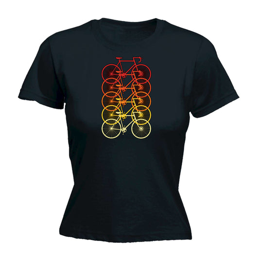 Multicoloured Racer Bikes Cycling Bicycle Bike - Funny Womens T-Shirt Tshirt