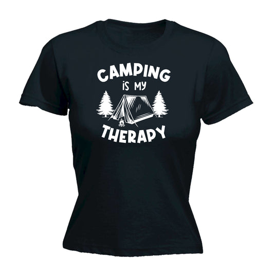 Camping Is My Therapy - Funny Womens T-Shirt Tshirt