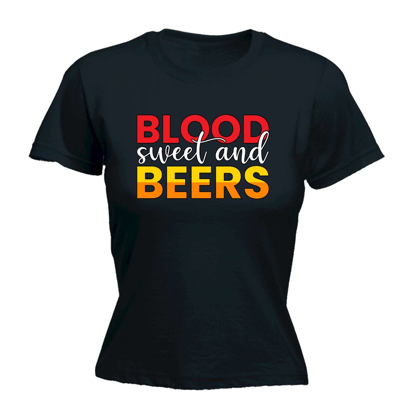 Blood Sweat Beers Colour V2 Alcohol - Funny Womens T-Shirt Tshirt