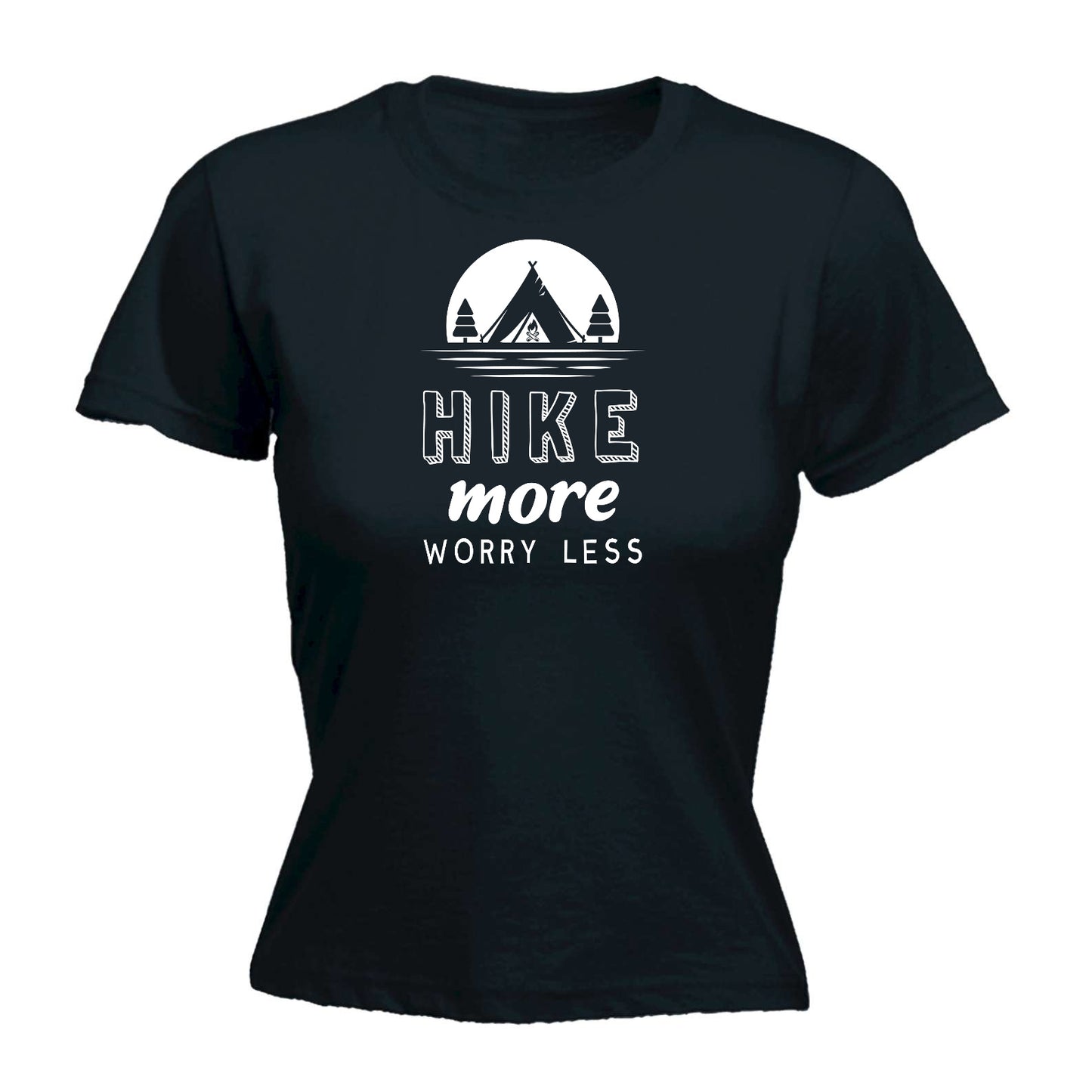 Hike More Worry Less Hiking - Funny Womens T-Shirt Tshirt