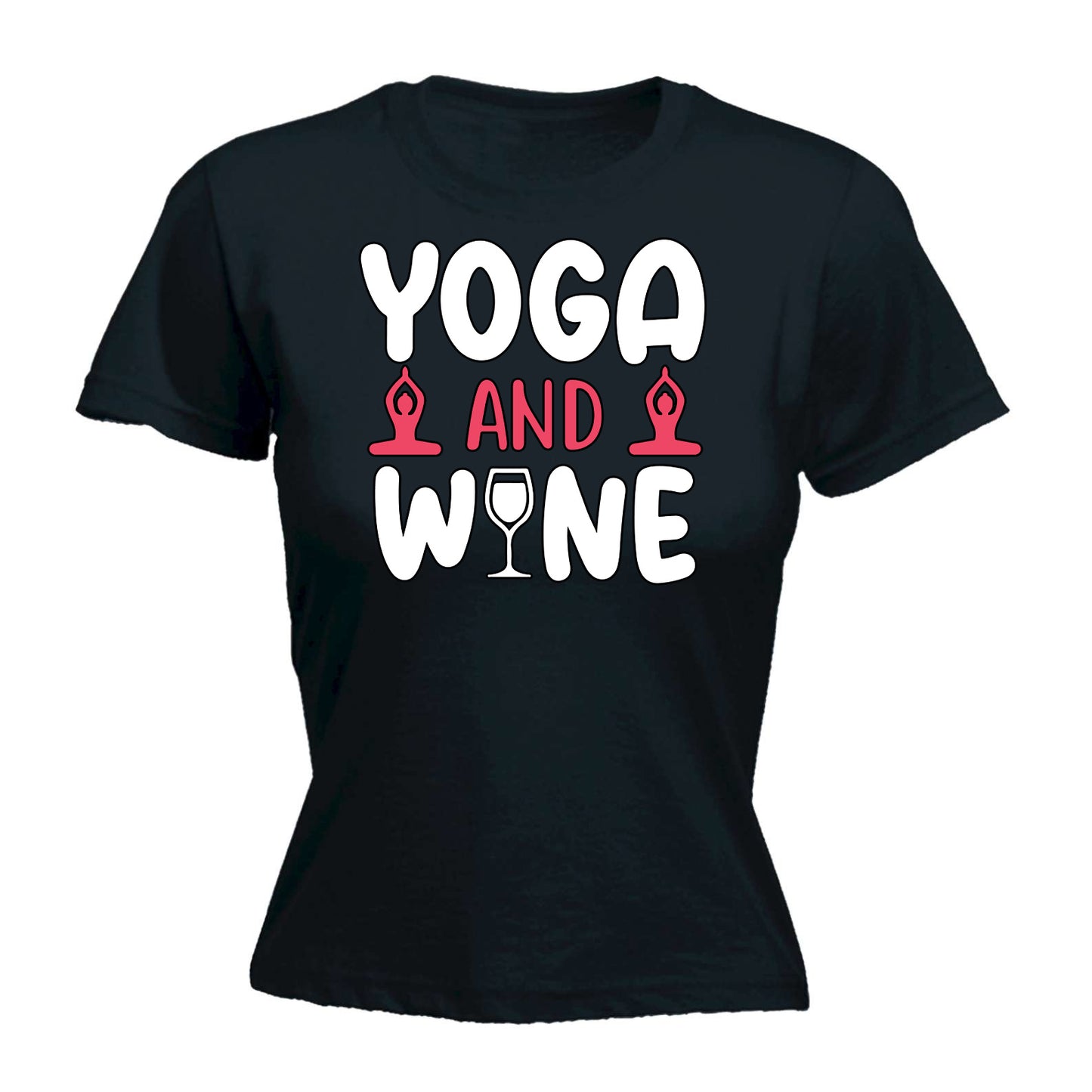 Yoga And Wine - Funny Womens T-Shirt Tshirt