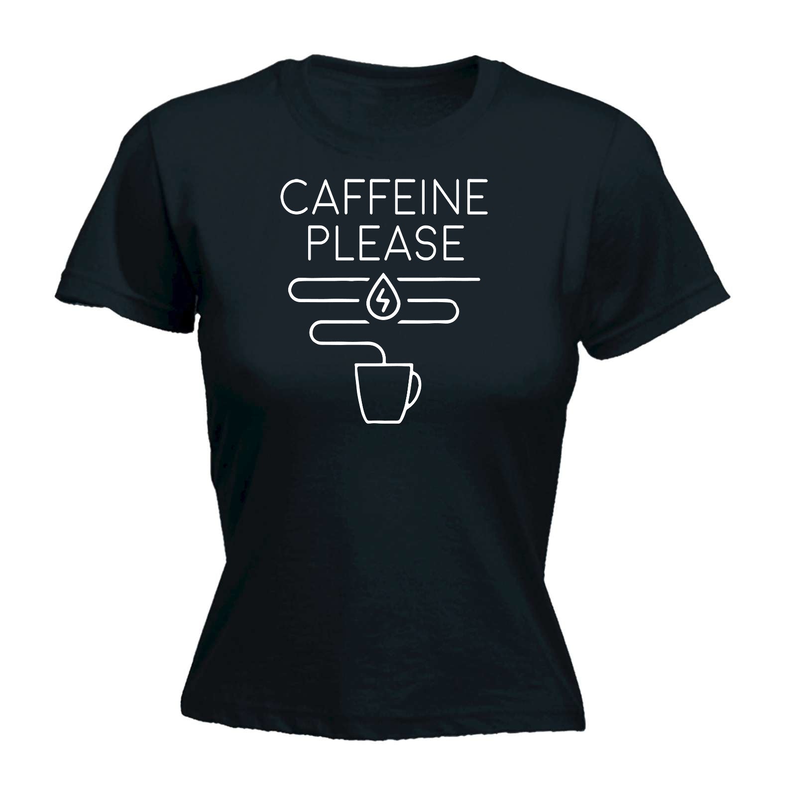 Caffeine Please Coffee - Funny Womens T-Shirt Tshirt