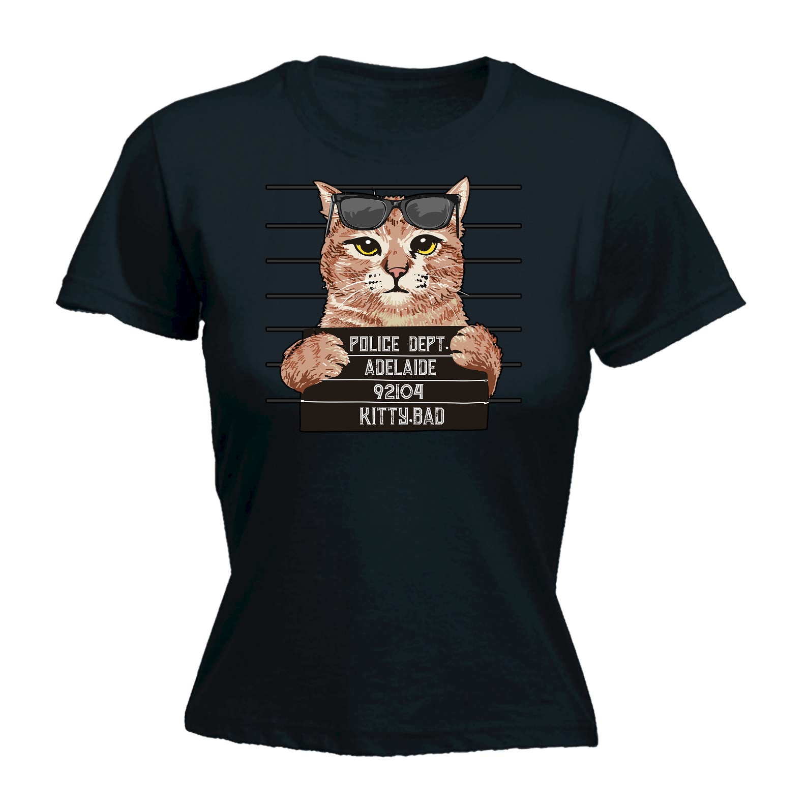 Arrested Kitty Bad Adealide Cat Kitten Pussy Cats - Funny Womens T-Shirt Tshirt