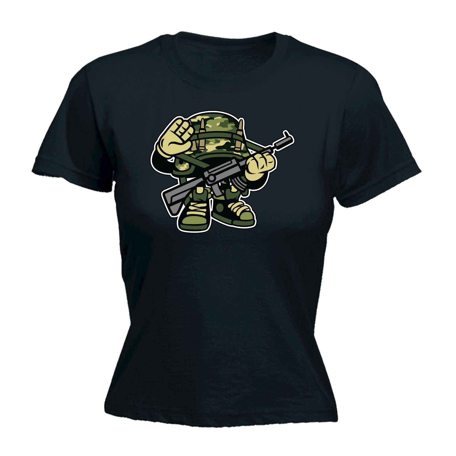 Soldier Cartoon Army - Funny Womens T-Shirt Tshirt