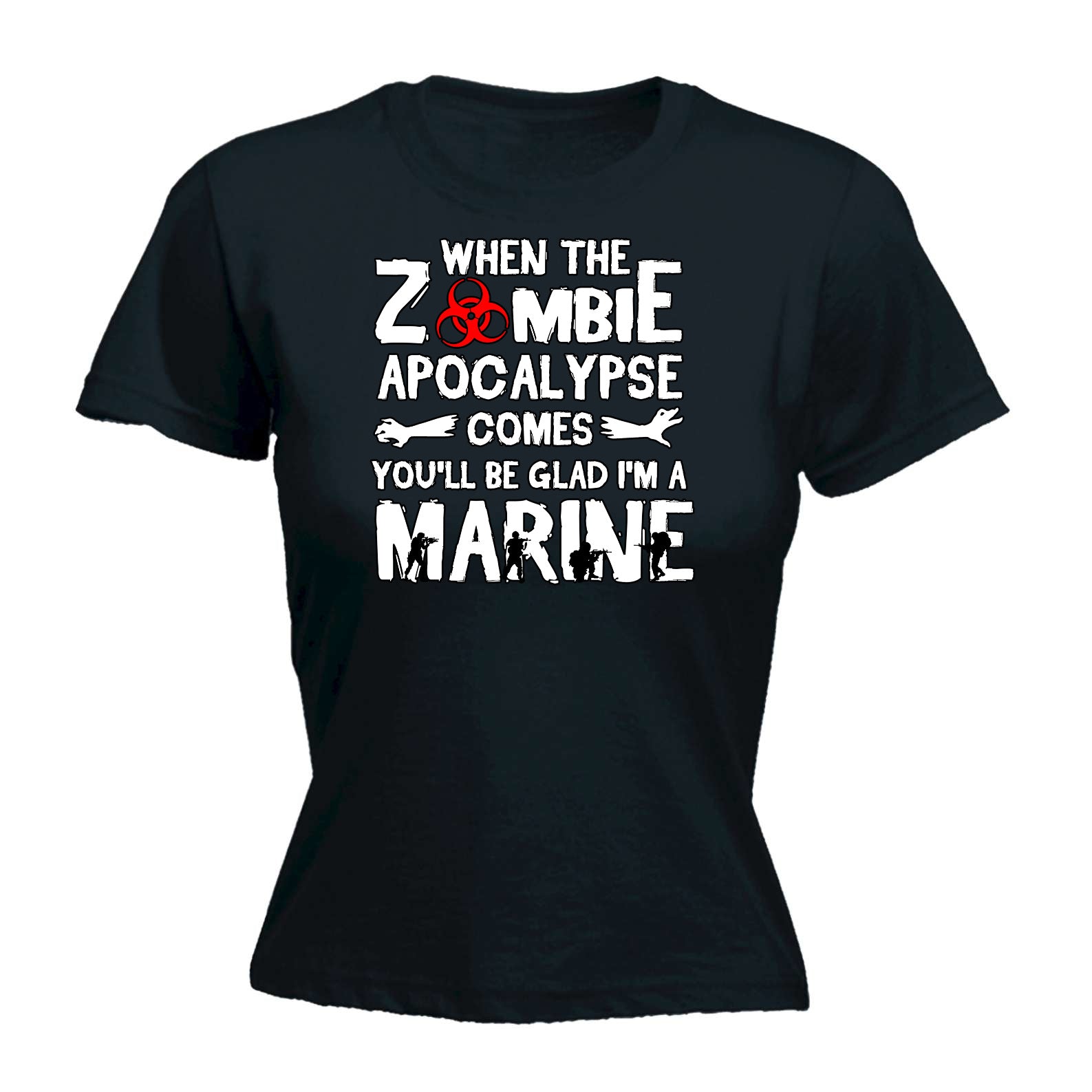 When The Zombie Apocalypse Comes Marine - Funny Womens T-Shirt Tshirt