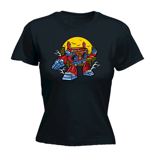 Boombox Robot Ghetto Blaster Retro - Funny Womens T-Shirt Tshirt