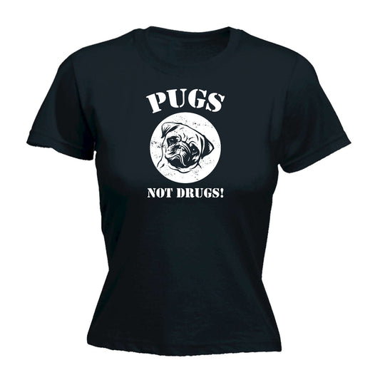 Pugs Not Drugs V2 Dogs Dog Pet Animal - Funny Womens T-Shirt Tshirt