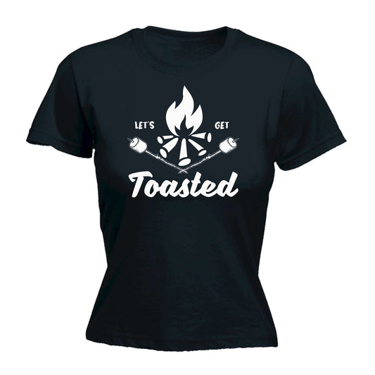 Lets Get Toasted Marshmallows Camping Campfire - Funny Womens T-Shirt Tshirt