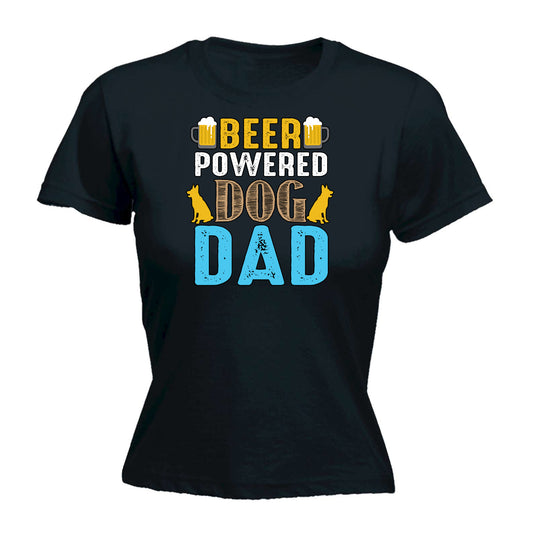 Fathers Day Beer Power Dog Dad - Funny Womens T-Shirt Tshirt
