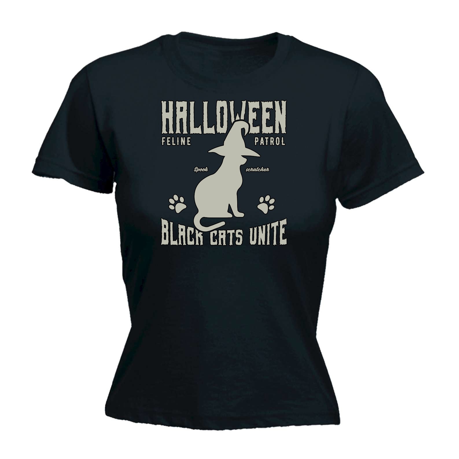 Halloween Feline Patrol Cat Cats - Funny Womens T-Shirt Tshirt