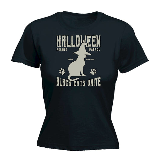 Halloween Feline Patrol Cat Cats - Funny Womens T-Shirt Tshirt