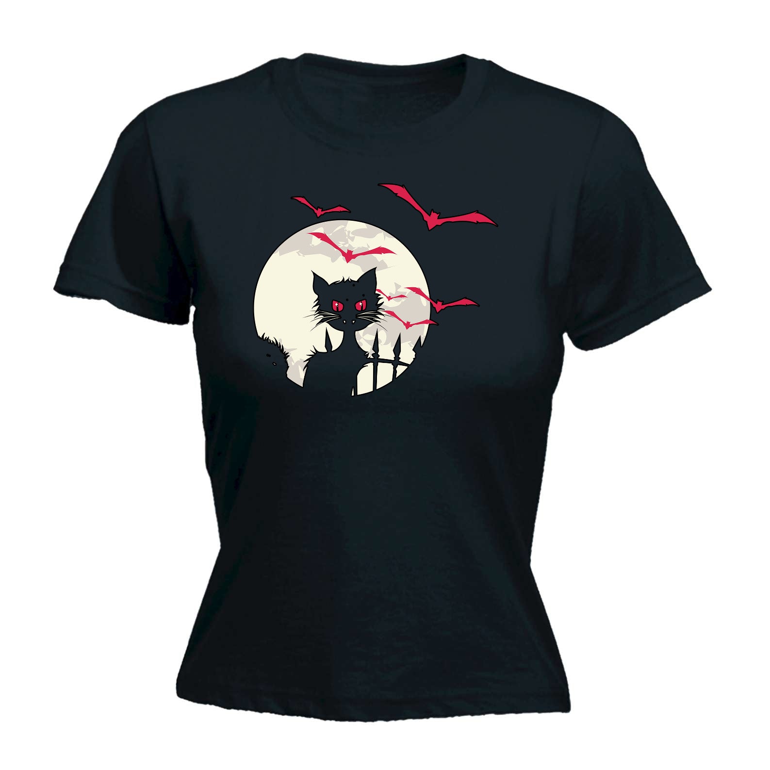Halloween Scary Cat - Funny Womens T-Shirt Tshirt