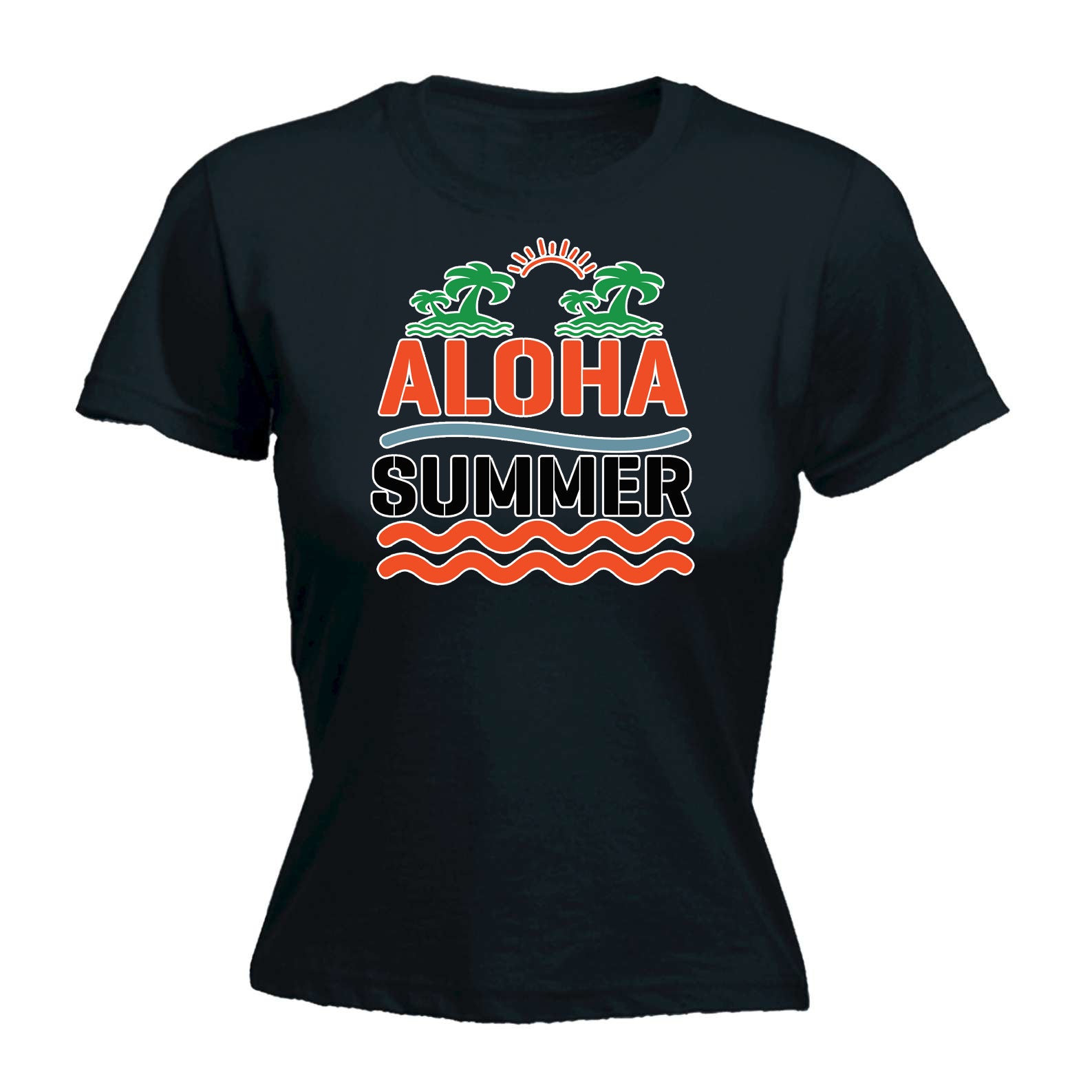 Aloha Summer Surfing Surf - Funny Womens T-Shirt Tshirt