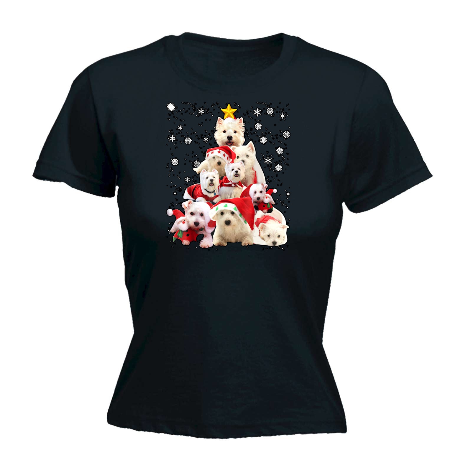 Terrier Xmas Tree Christmas - Funny Womens T-Shirt Tshirt