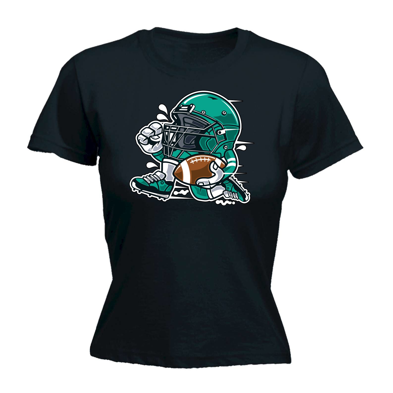 Gridiron Football Player American Cartoon - Funny Womens T-Shirt Tshirt