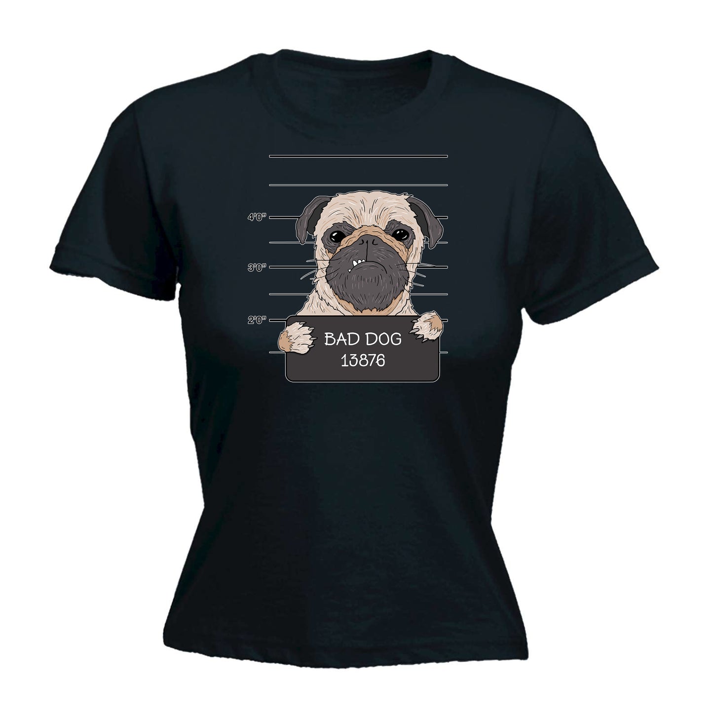 Bad Dog Criminal Line Up - Funny Womens T-Shirt Tshirt