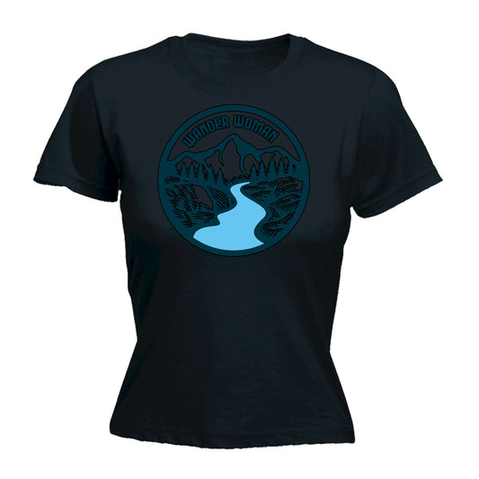 Wander Woman Hiking Walking Exploring - Funny Womens T-Shirt Tshirt