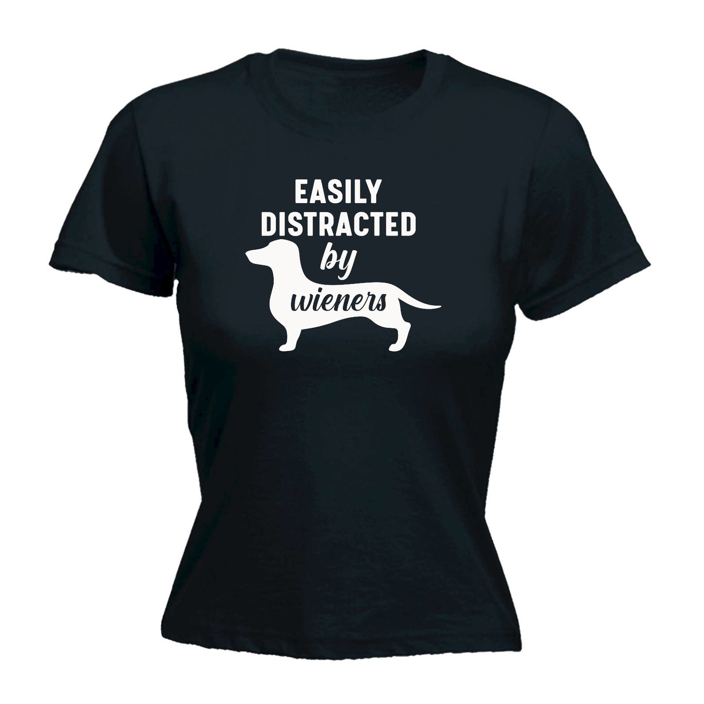 Easily Distracted By Wieners Dog Pet Animal Dogs - Funny Womens T-Shirt Tshirt