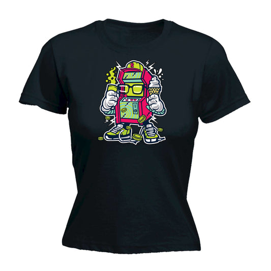 Game Machine Arcade Robot Retro - Funny Womens T-Shirt Tshirt